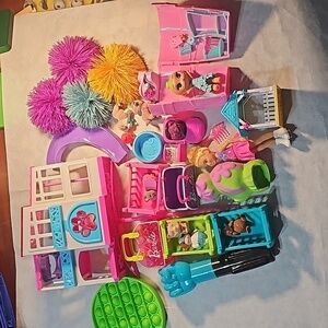 Barbie Doll, Playhouse, Plus Girls Toy Bundle